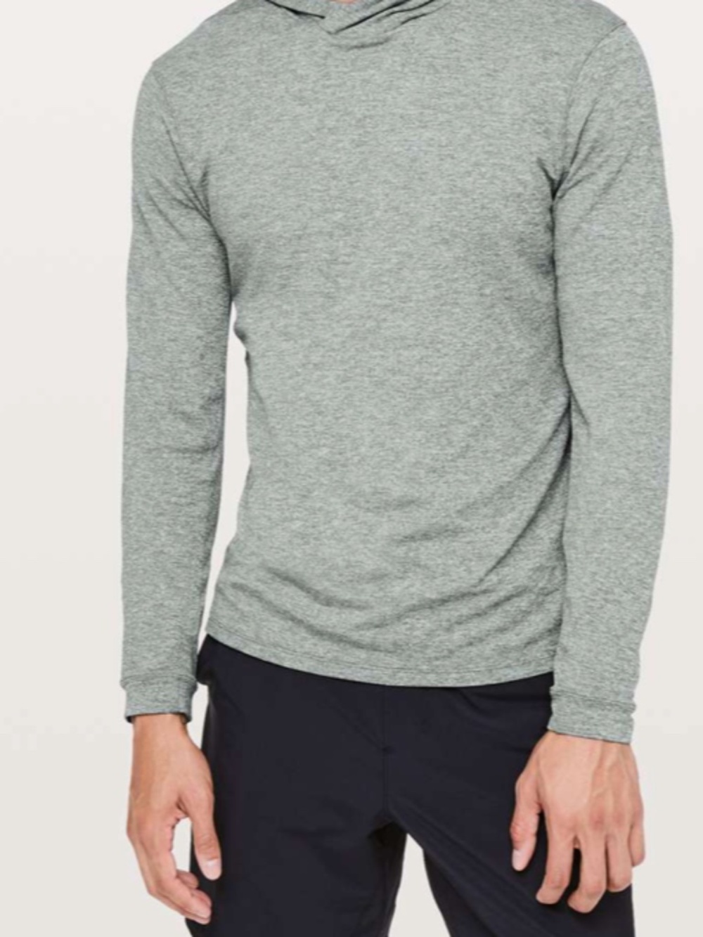 Lululemon Drysense Hoodie Mens S/M Heathered Sea Steel Long Sleeve Pullover